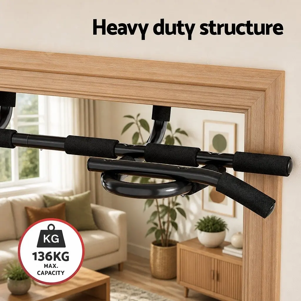 Pull Up Bar Steel 104CM Black Multifunctional Doorway Horizontal Bar for Home Gym Exercise Training