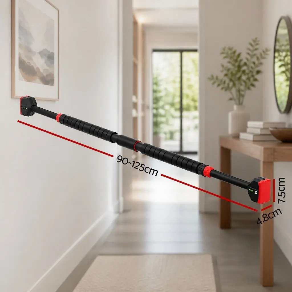 Pull Up Bar Telescopic Steel 90-125cm Black