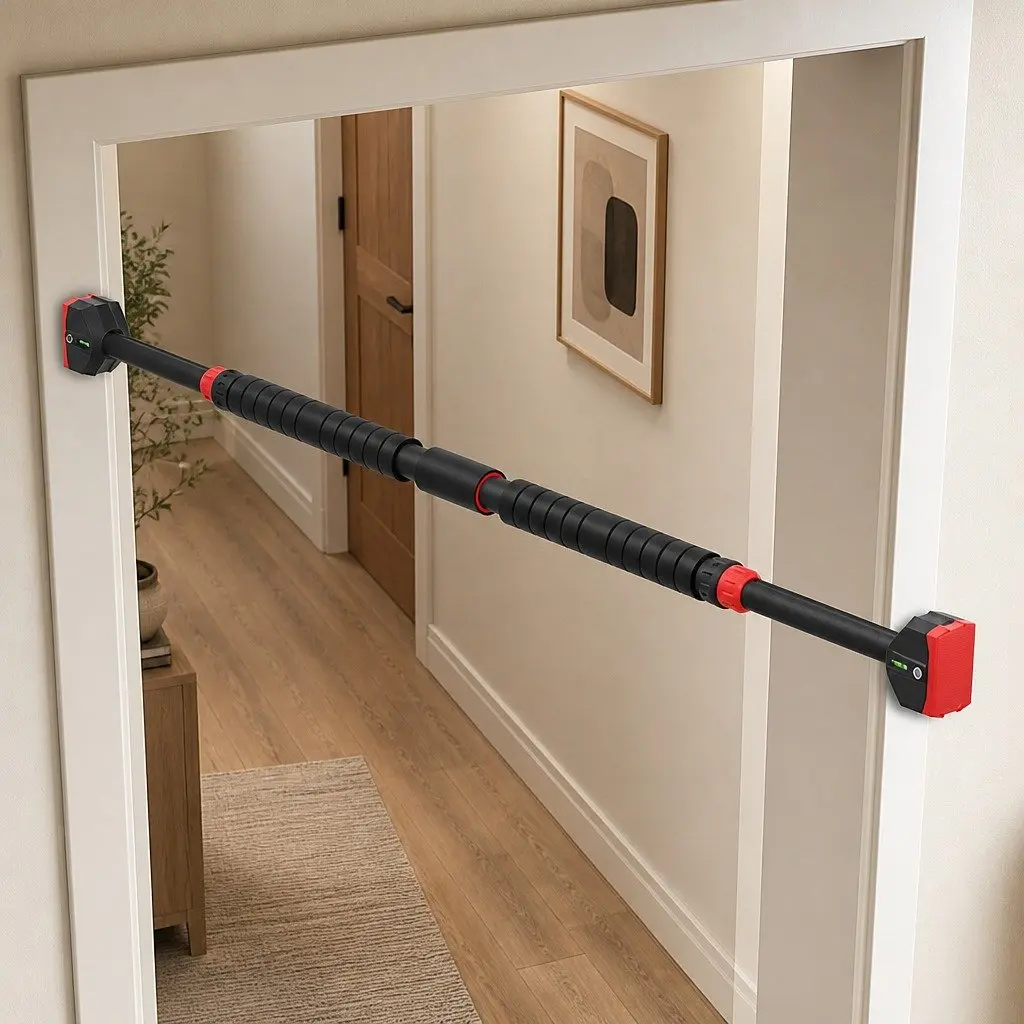 Pull Up Bar Telescopic Steel 90-125cm Black