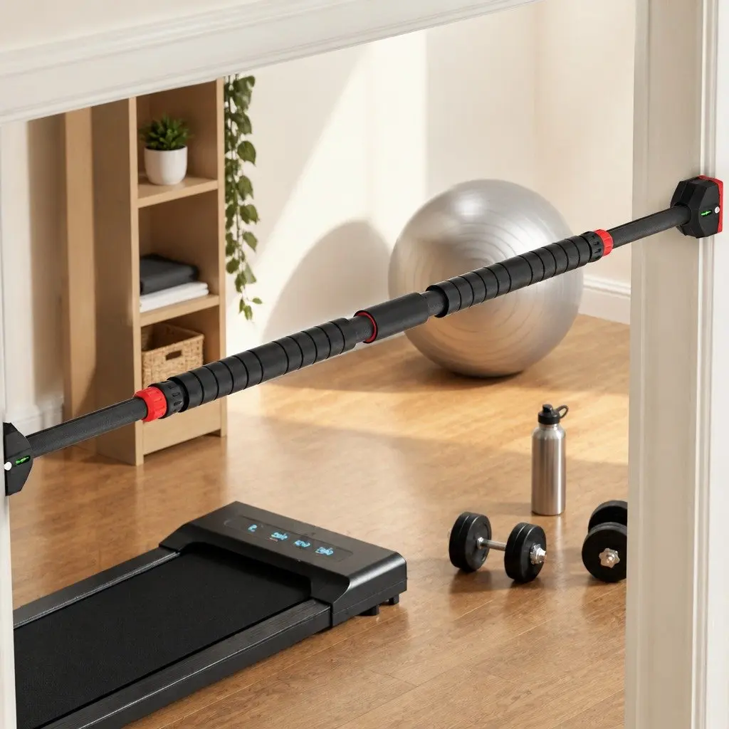 Pull Up Bar Telescopic Steel 90-125cm Black