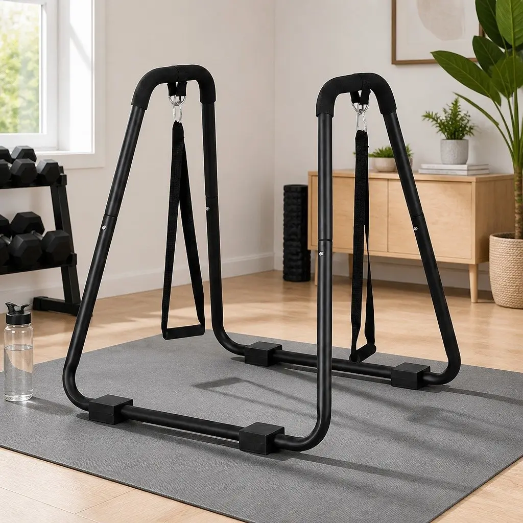 Dip Station Parallel Bars Heavy Duty Alloy Steel Tube 88cm x 78cm x 97cm Black