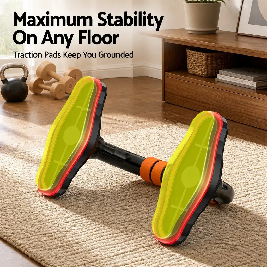 Push Up Bars Stands Ergonomic High-Density Foam Orange and Black Compact Heavy-Duty Construction