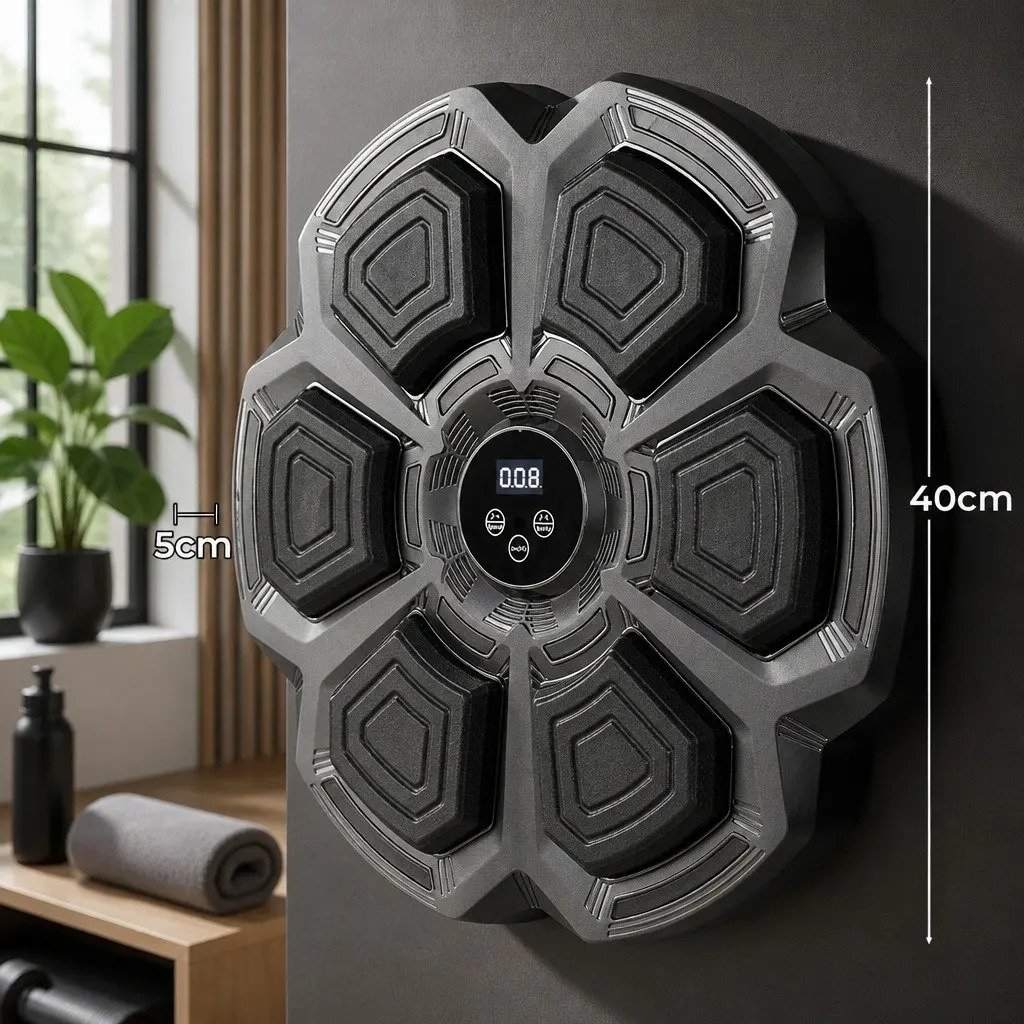 Electronic Punching Box Wall Mounted Bluetooth 40cm Black 9 Speed Modes Home Fitness