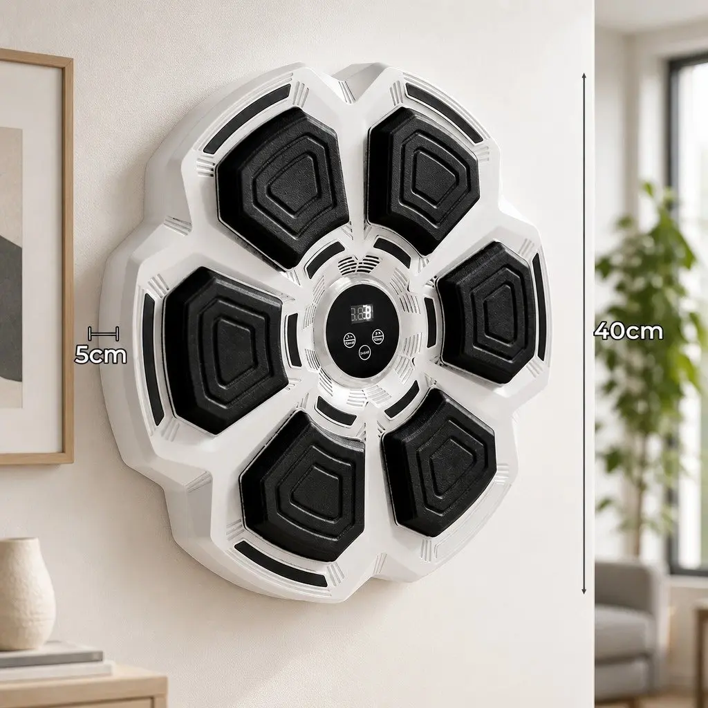 Electronic Punching Box Wall Mounted 40cm Diameter Grey Bluetooth 9 Speeds
