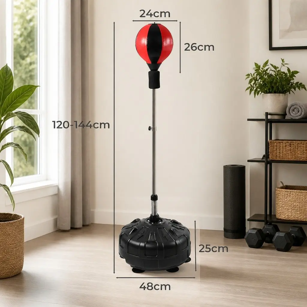 Speed Ball Punching Bag Adjustable Height Rubber ABS Black