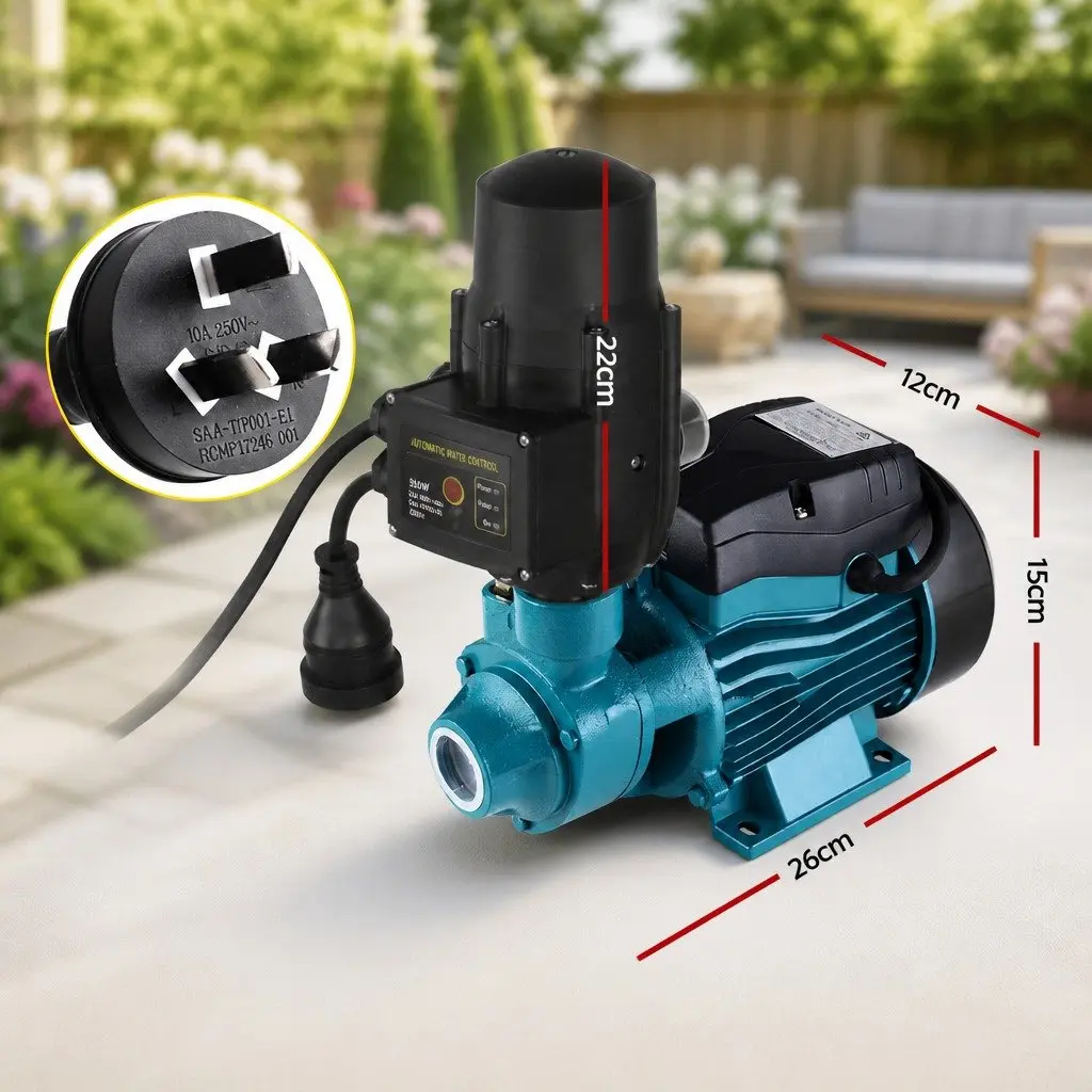 Peripheral Water Pump Cast Iron 35L/min Black