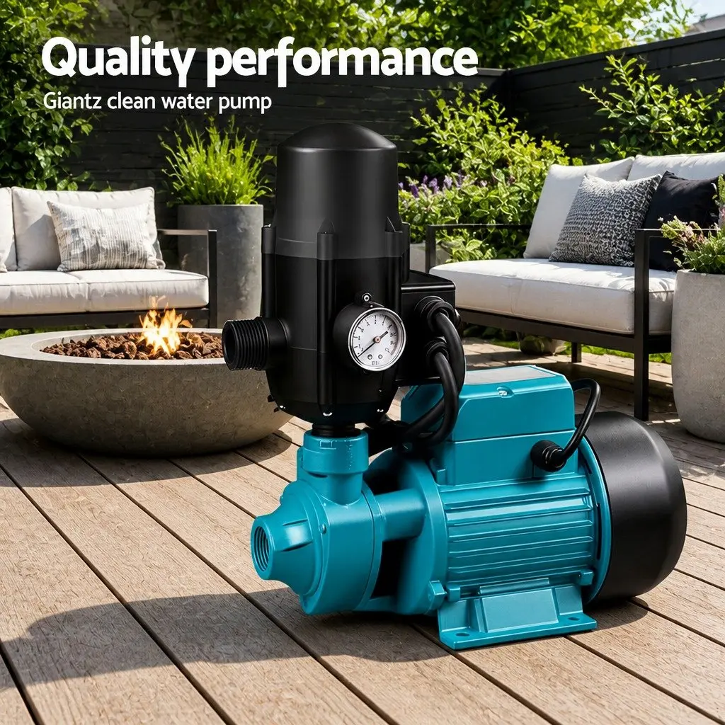 Water Pump 750W Garden Irrigation Booster Pressure Tank Auto Cleaning Pool Jet
