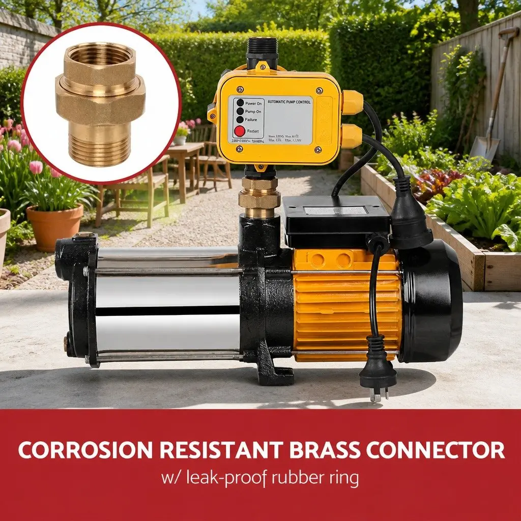 4 Stage Water Pump Stainless Steel 2000W Yellow Max Pressure Automatic Irrigation System for Garden Home Farm Water Supply