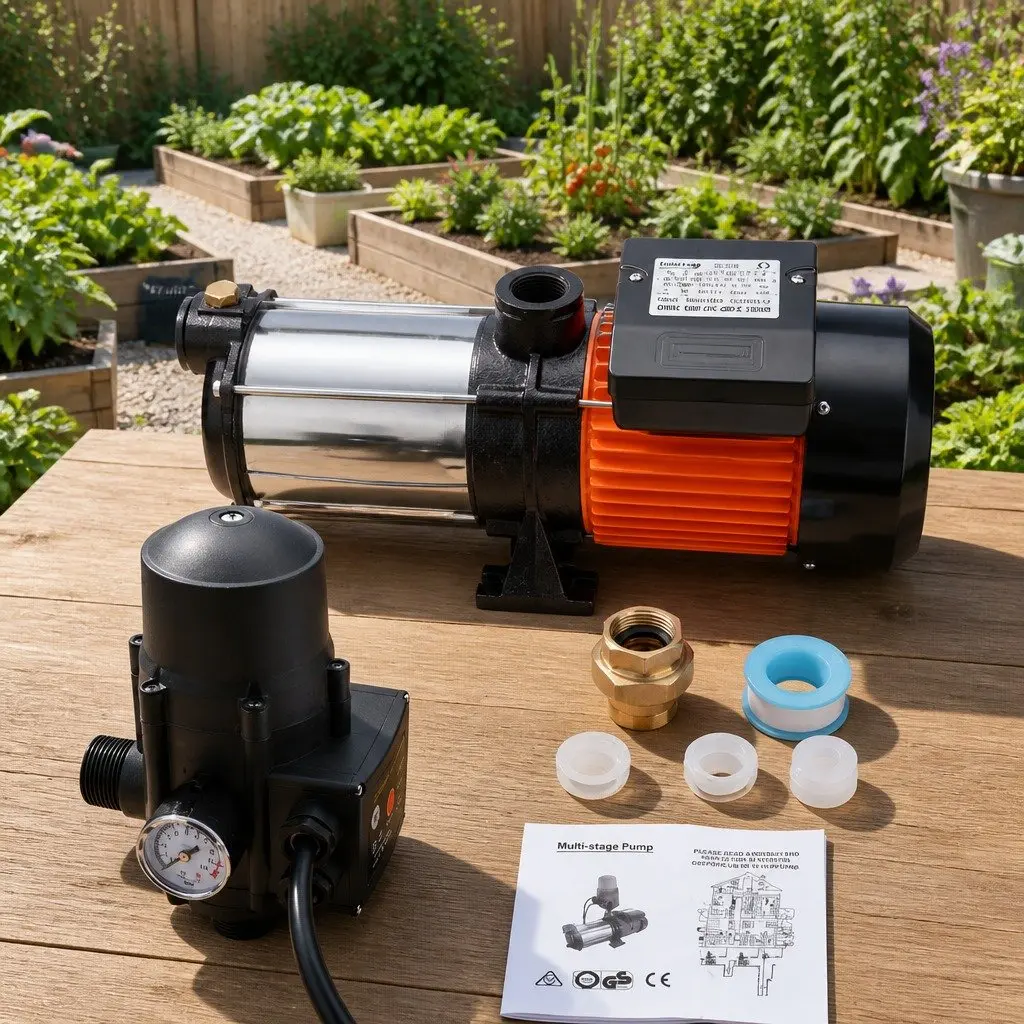 1800W Multi-Stage Garden Water Pressure Pump Automatic Irrigation Booster