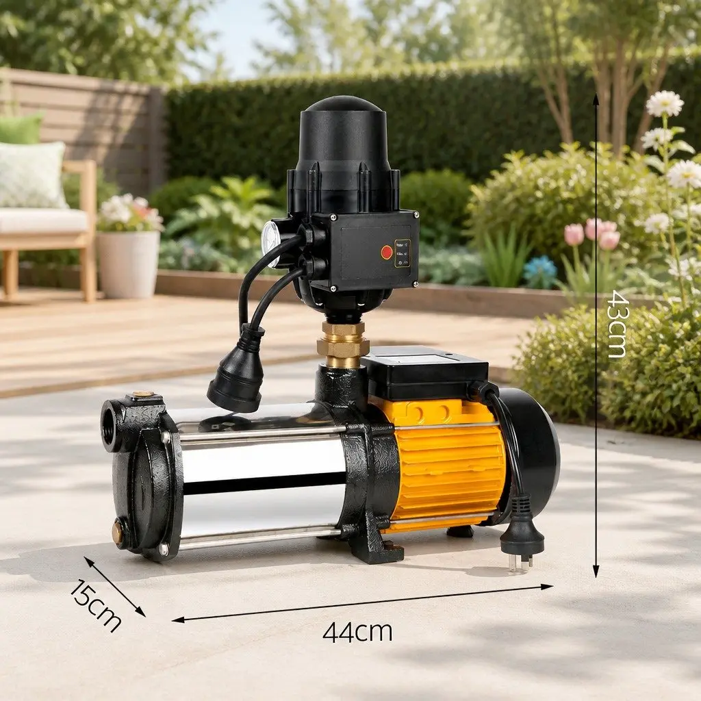 5-Stage Water Pump Stainless Steel 2500W 64m Black