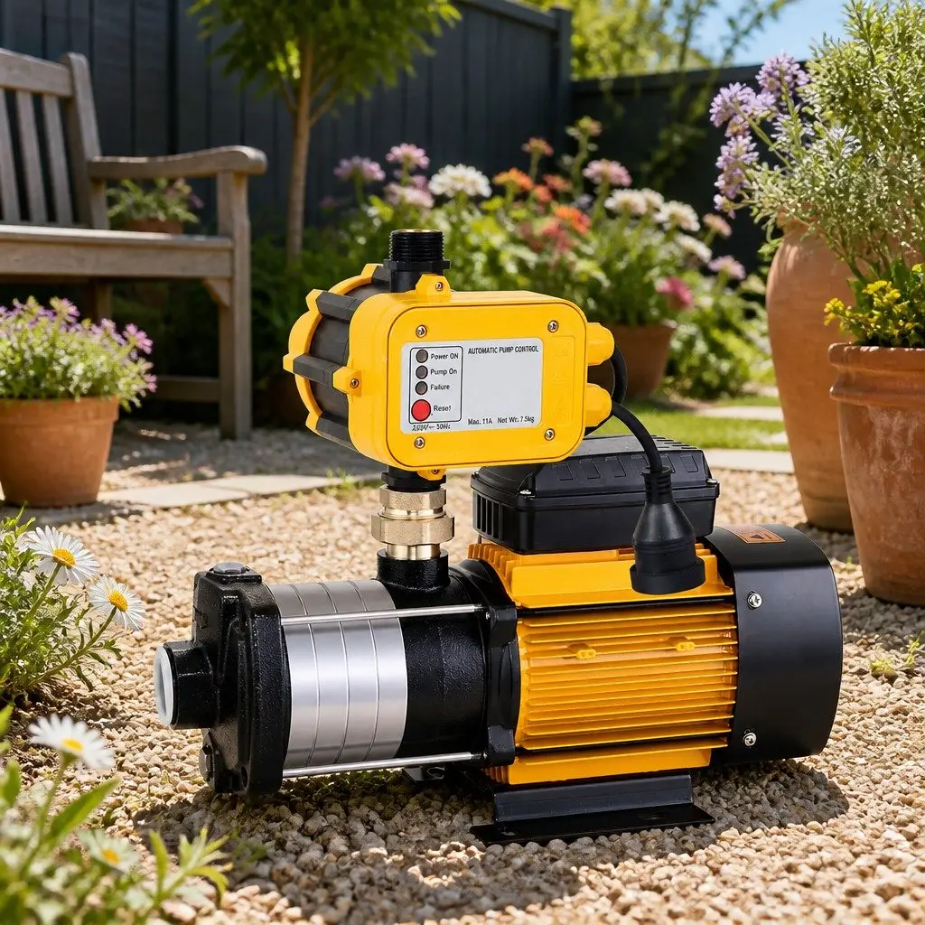 5 Stage Irrigation Water Pump Stainless Steel 2000W Yellow