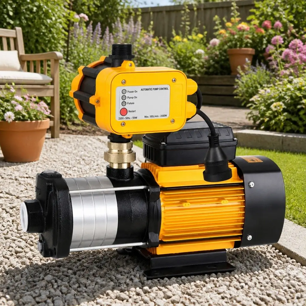 5 Stage Irrigation Water Pump Stainless Steel 2000W Yellow
