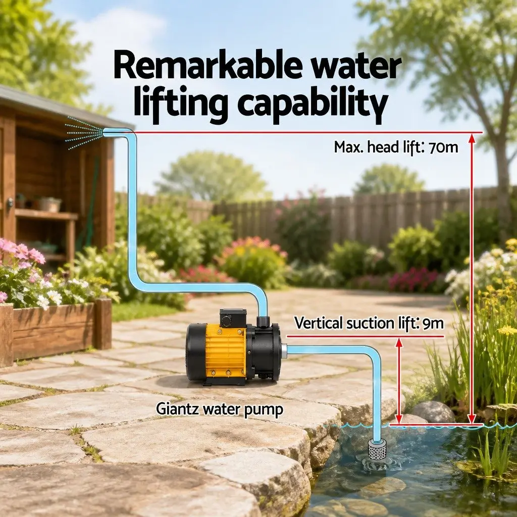 Irrigation Pump 6-Stage Stainless Steel 2500W Max 70m Head Yellow