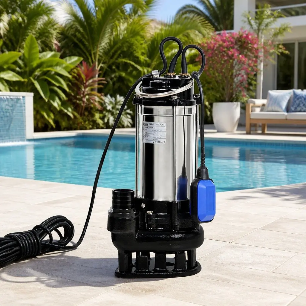 Submersible Dirty Water Pump Stainless Steel 2000W 28000L/H Black