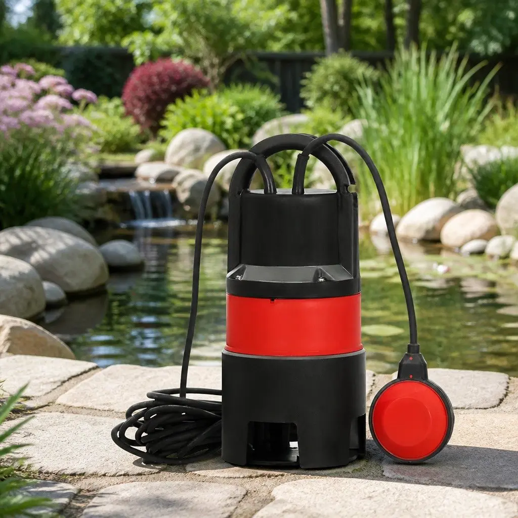 Submersible Pump 400W Heavy-Duty Oil-Cooled Electric Motor Red