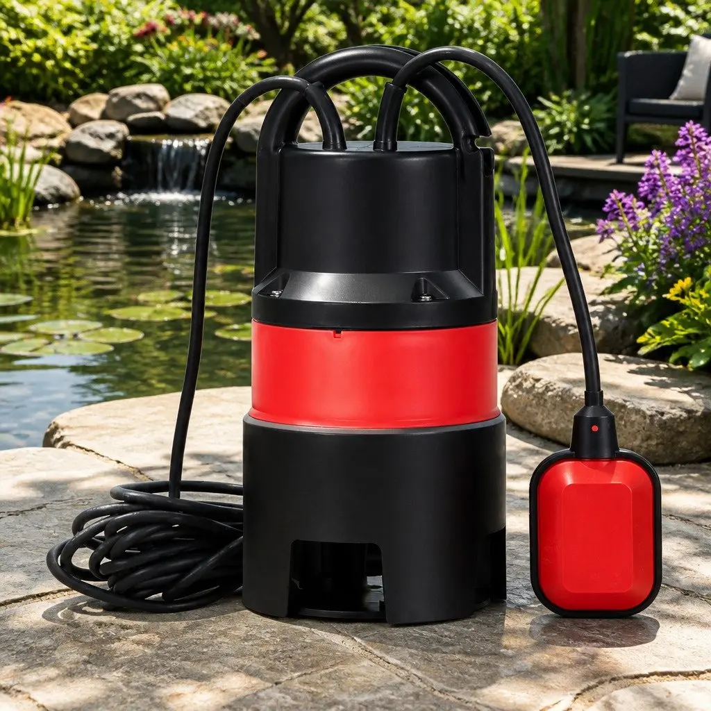 Submersible Pump 400W Heavy-Duty Oil-Cooled Electric Motor Red