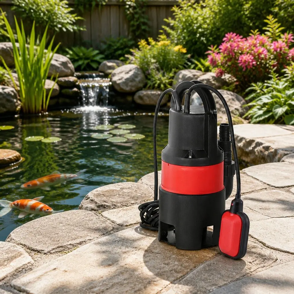 Submersible Pump 400W Heavy-Duty Oil-Cooled Electric Motor Red