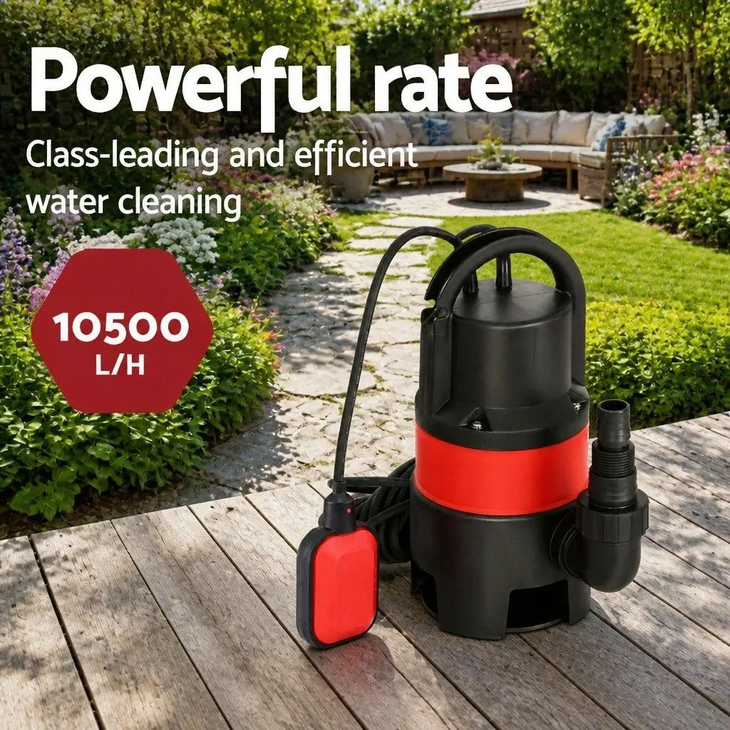 Submersible Pump 550W Oil-Cooled Electric Motor Portable Red