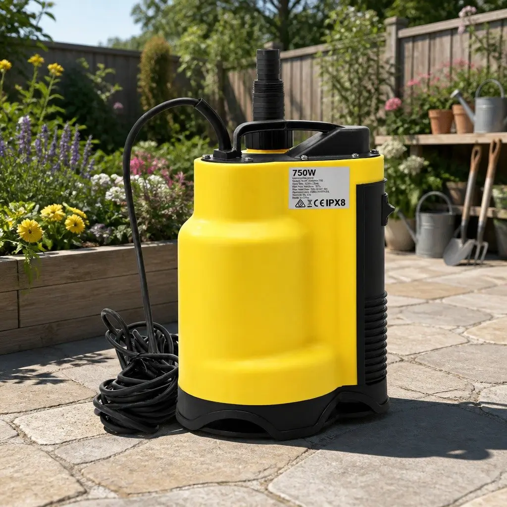 Submersible Pump 750W Polymer Yellow for Dirty Water Sewerage Bore Tank Drainage