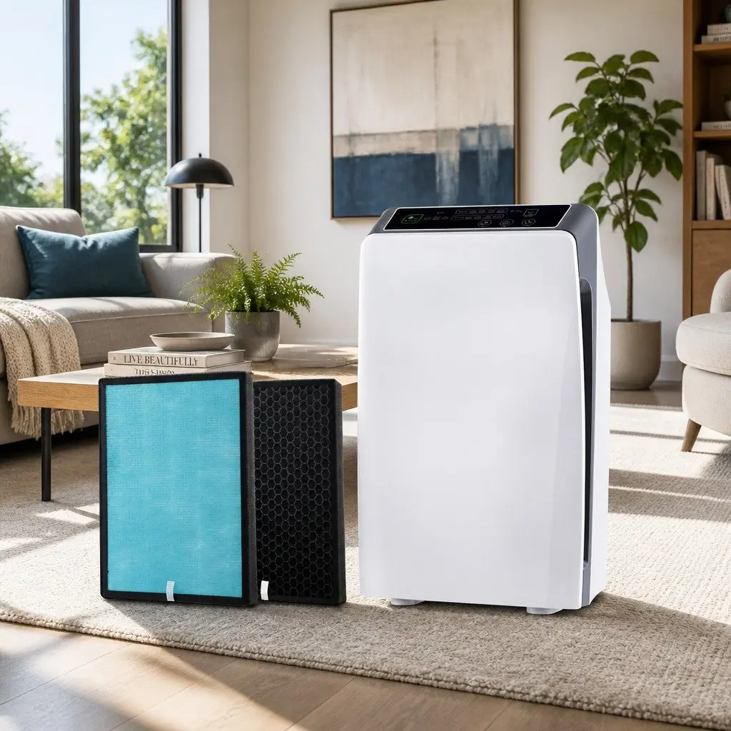 Air Purifier 4 Stage HEPA Filter Cleaner Purification Remote Control White