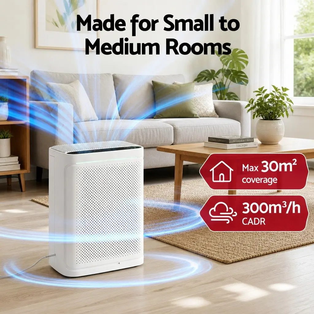 Air Purifier with H12 HEPA Filter PM2.5 Display Spare Filter Included White