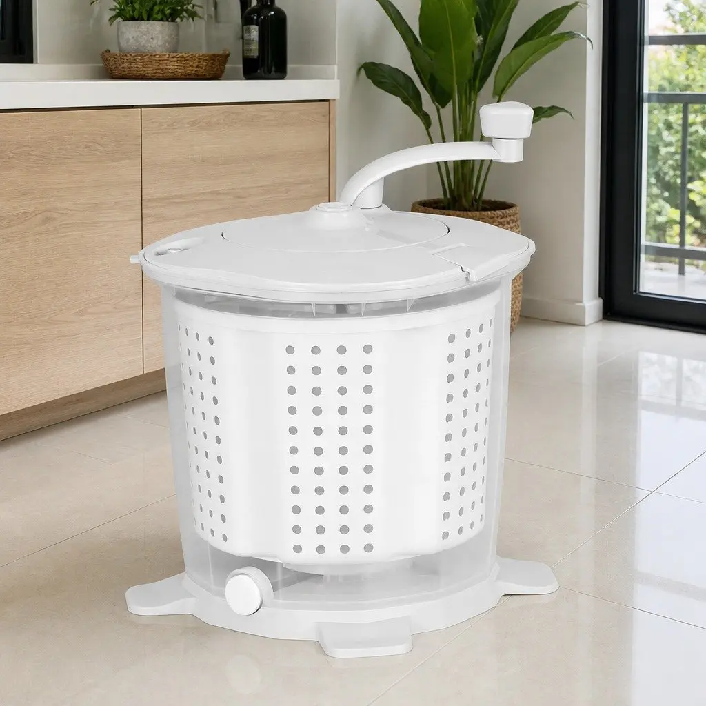 Portable Washing Machine Manual Dryer Compact Caravan Camping Apartment White