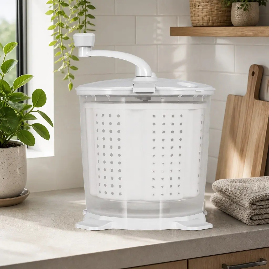 Portable Washing Machine Manual Dryer 2.5kg Capacity Lightweight White for Caravans Camping Apartments
