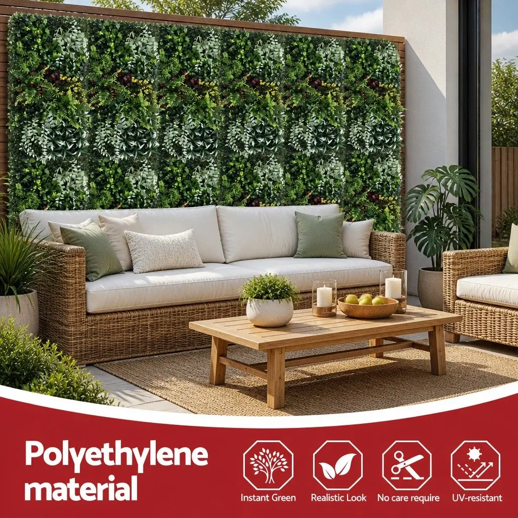 Artificial Wall Plants Boxwood Hedge Panel 50x100cm Green Decor Indoor