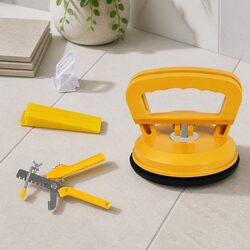 Tile Leveling System Kit 400 Clips 200 Wedges Plier Suction Cups Installation