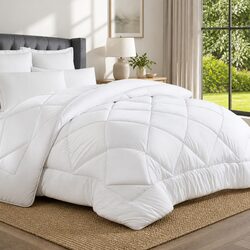 King Size Quilt Microfibre Bamboo Blend Bedding White 240cm x 210cm