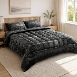 Charcoal Faux Mink Quilt - Perfect for Any Setting