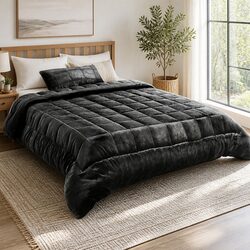 Faux Mink Quilt Single Bed Charcoal Winter Weight Baffle Box Design Machine