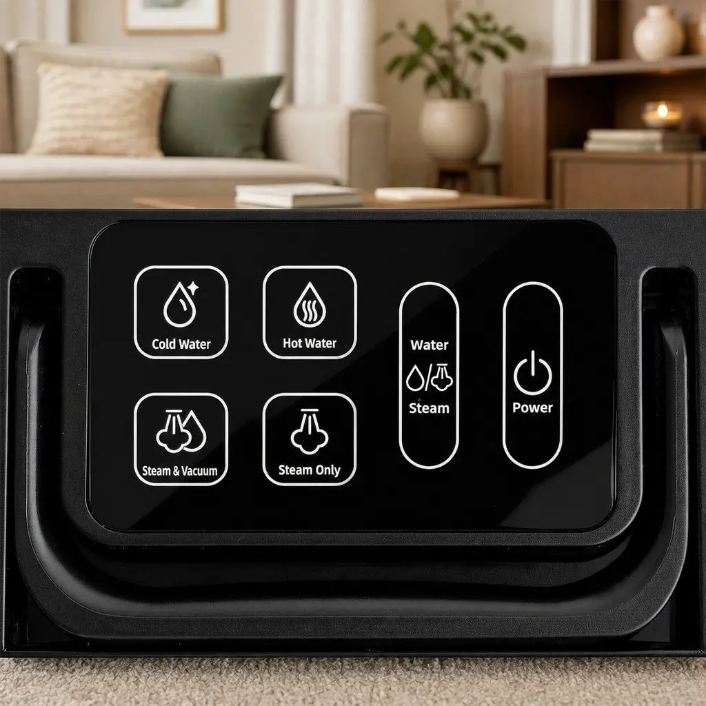 Carpet Cleaner Portable Hot Water Cleaning Machine 12kPa Suction Black and White