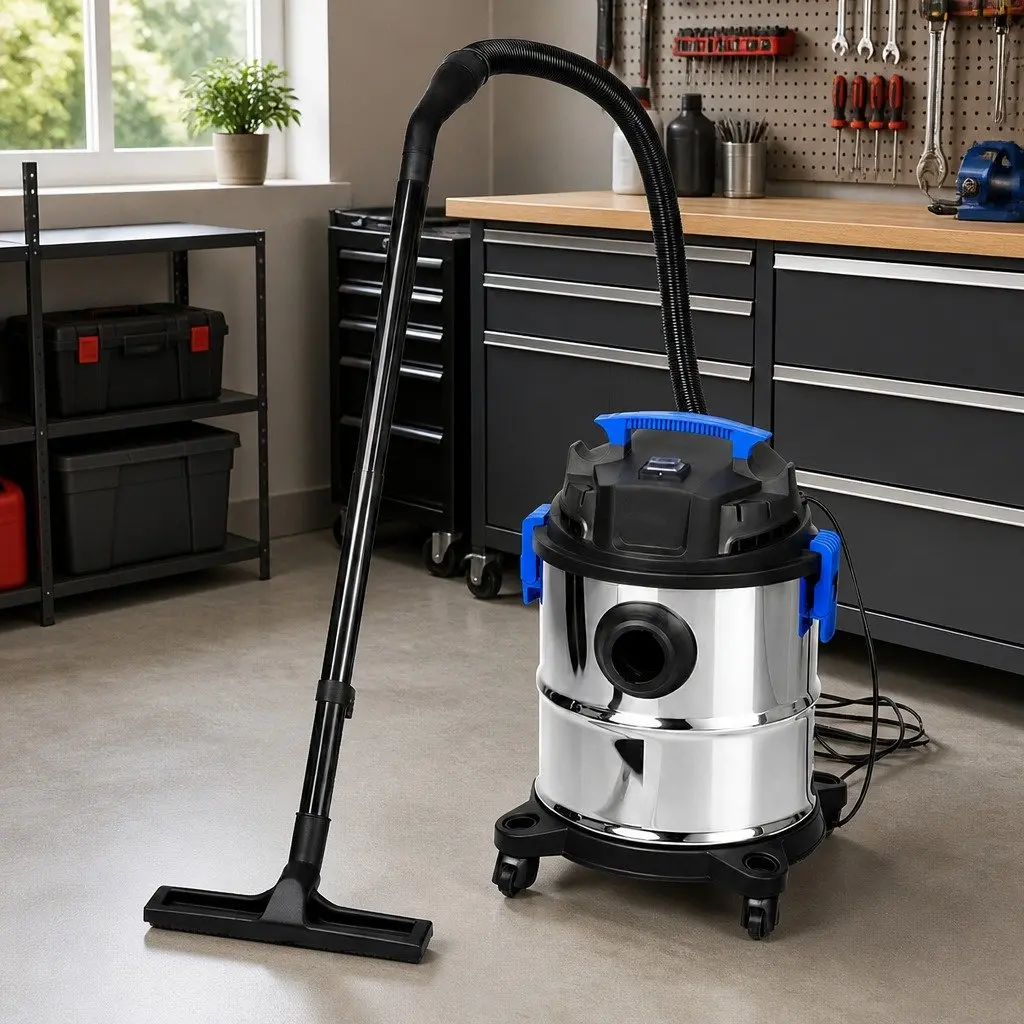 Wet Dry Vacuum Cleaner 20L Stainless Steel 1200W Silver Black Blue