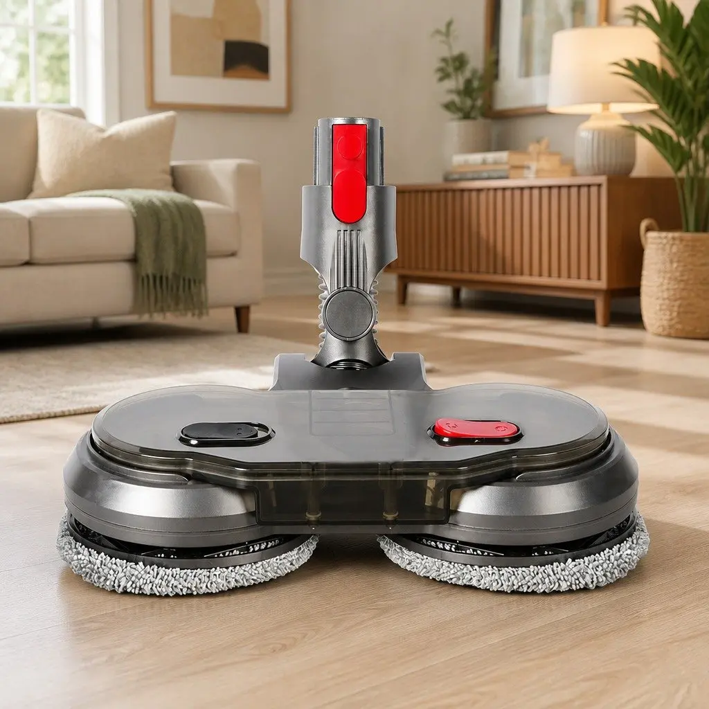 Motorised Mop Head Attachment for Vacuum Cleaner Dual Motor ABS Grey 28cm x 13cm x 5cm