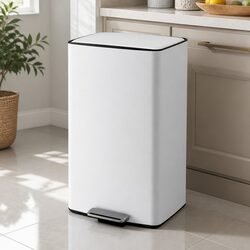 Pedal Bins 40L Rubbish Waste Kitchen Trash Can Hands-Free Soft-Closing Dustbin