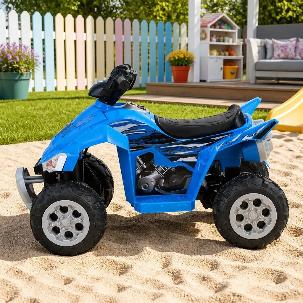 Kids Ride On Car Electric ATV Quad Motorbike Toy 12V Blue
