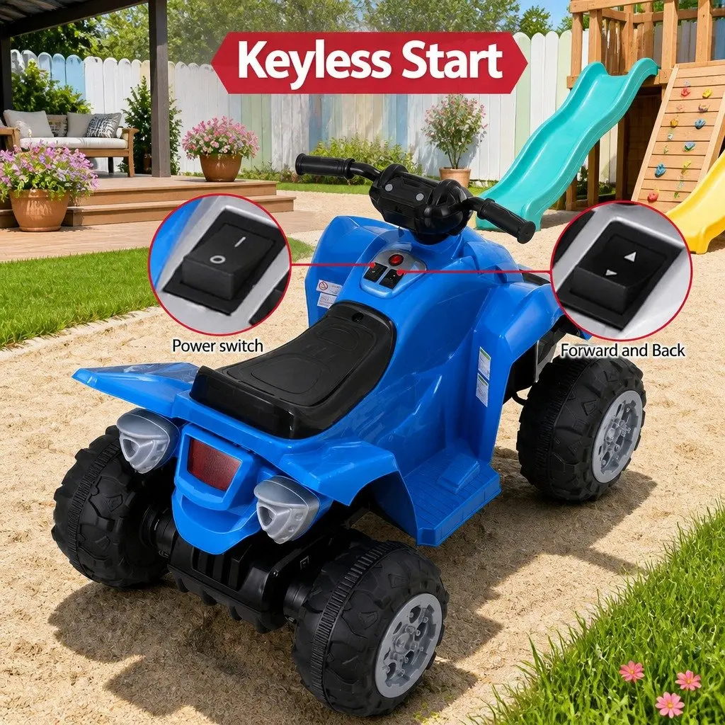 Kids Ride On Car Electric ATV Quad Motorbike Toy 12V Blue