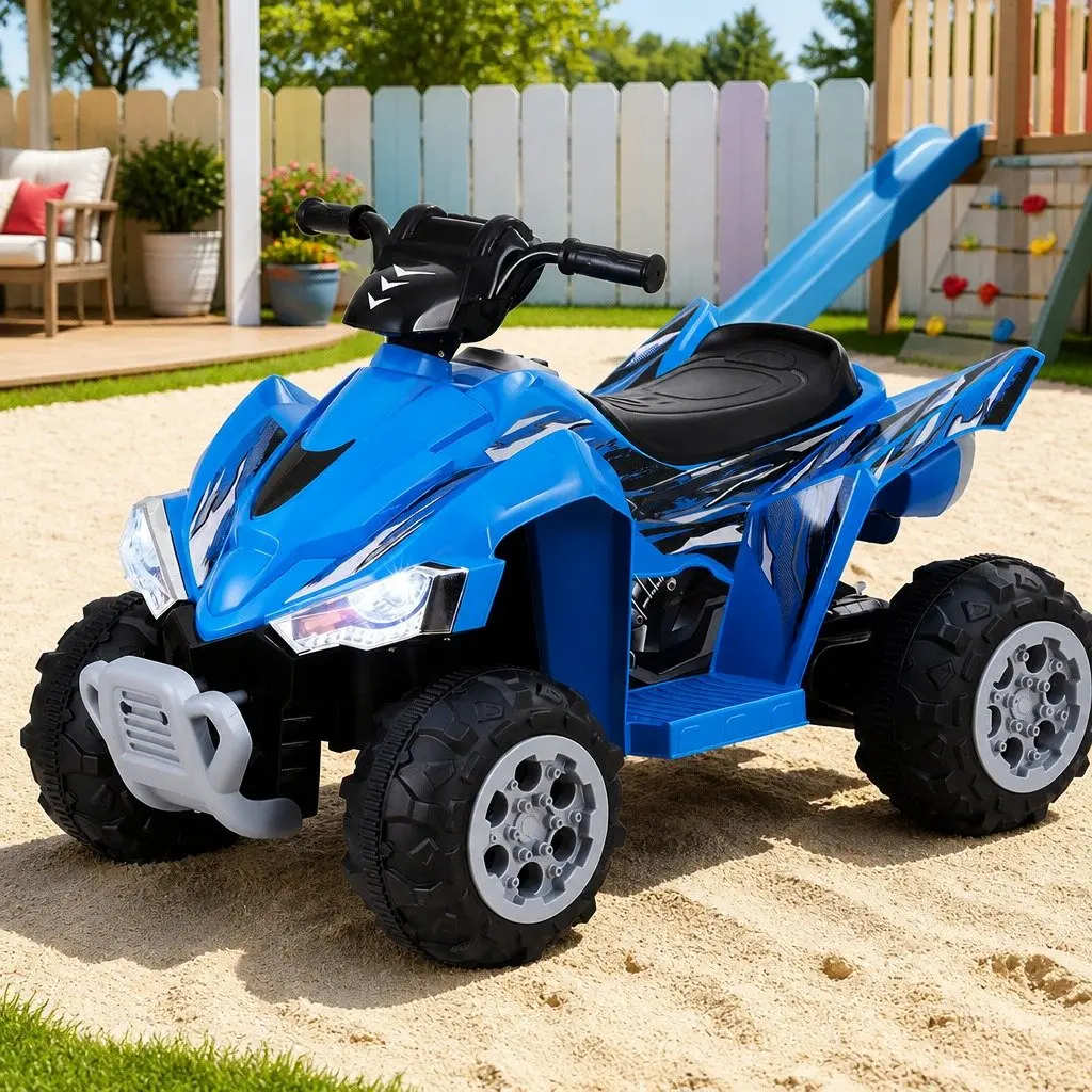 Kids Ride On Car Electric ATV Quad Motorbike Toy 12V Blue