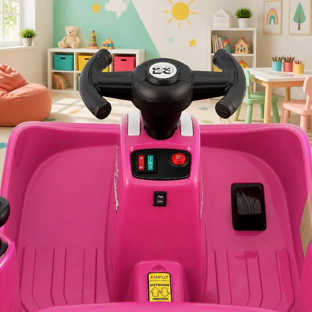 Kids Ride On Bumper Car Electric Toy 6V Remote Control Steering Wheel Pink