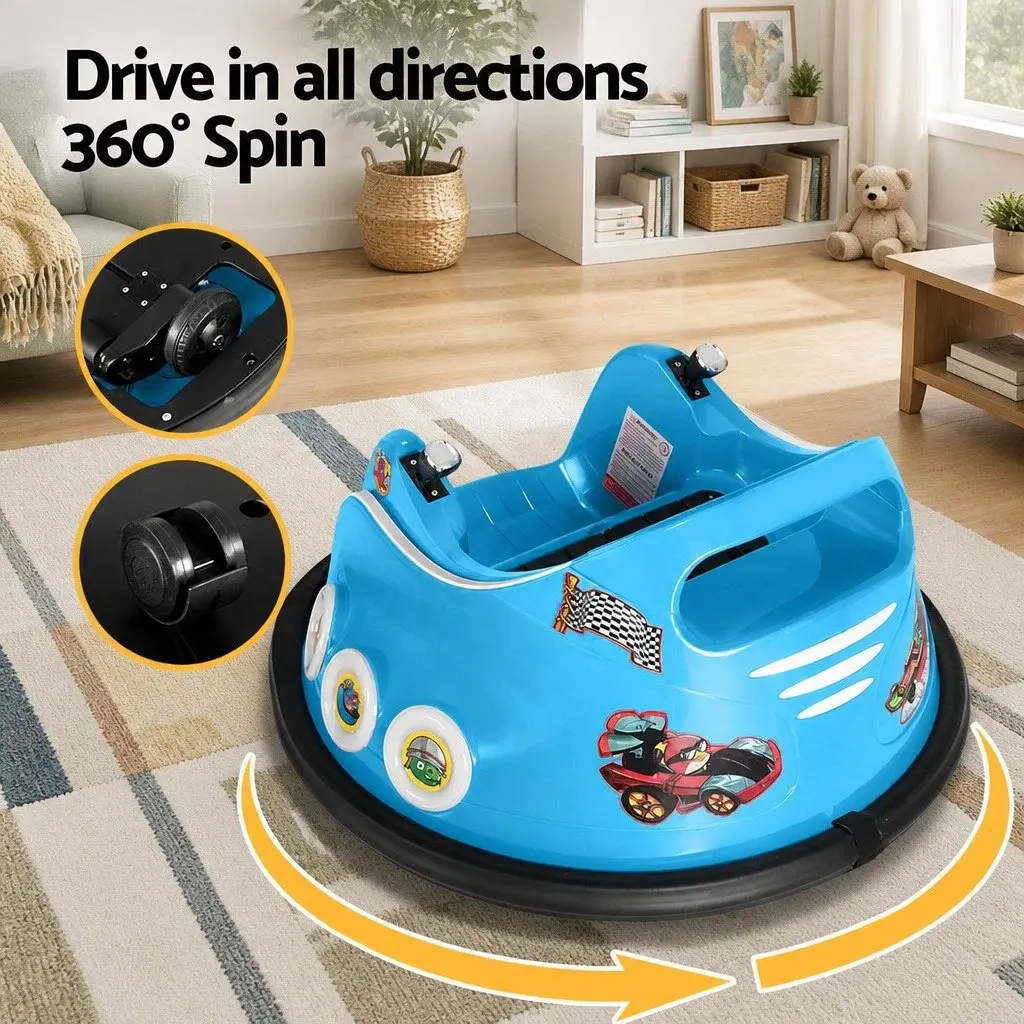 Ride On Bumper Car Electric Toy 6V Battery Powered Remote Control Blue