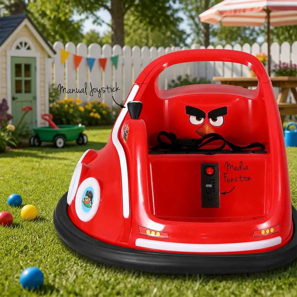 Ride On Bumper Car Electric Joystick Remote Control 6V Red