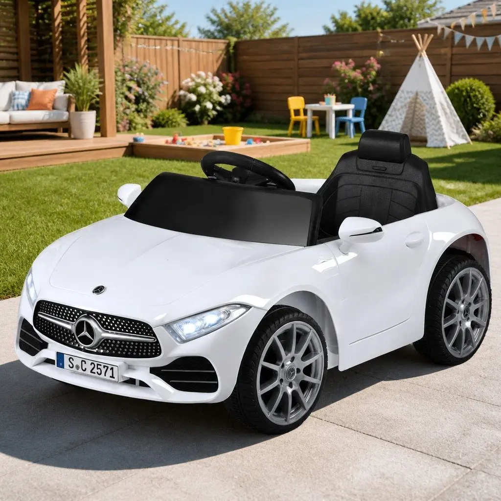 Kids Ride On Car Electric Lacquer White 3 Years Plus