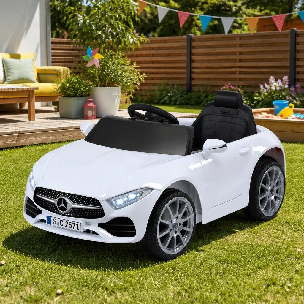 Kids Ride On Car Electric Lacquer White 3 Years Plus