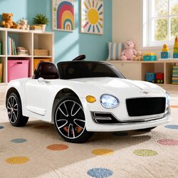 Kids Electric Ride On Car White 12V Bentley Licensed Remote Control Toy
