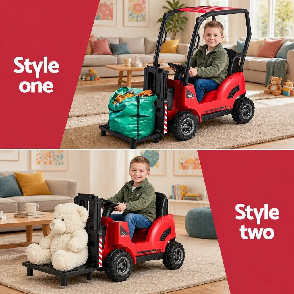 Kids Ride On Forklift Loader Toy Car Lacquer 12V Red