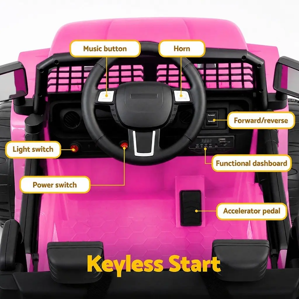 Ride On Car Electric Jeep 12V Pink Kids Remote Control