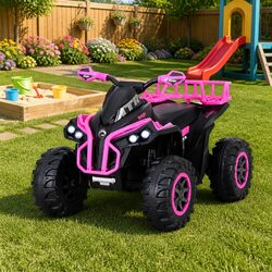 Kids 12V Pink Ride On ATV - Perfect for Outdoor Play