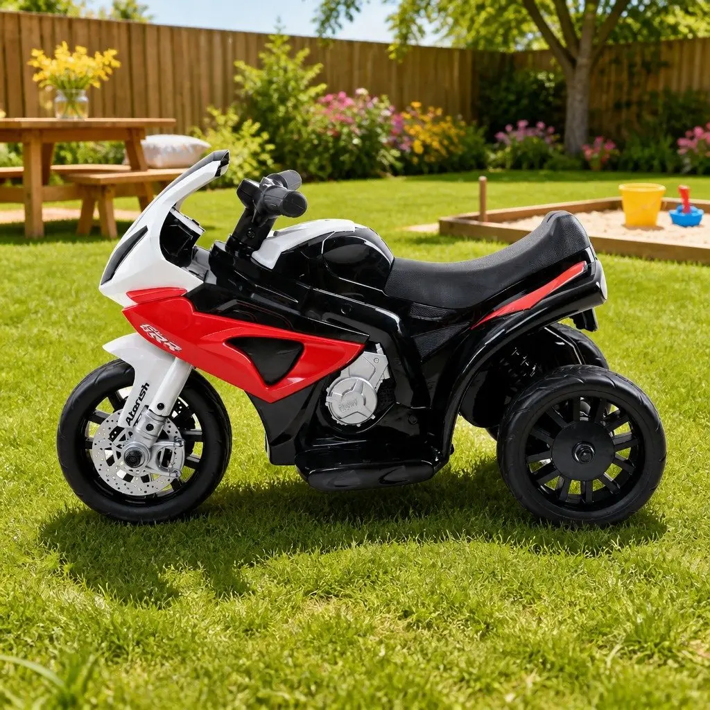 Kids Ride On Motorcycle Toy 6V Battery Powered Red with Acceleration Pedal Control and Anti-Slip Tyres for Children 3 Years and Above