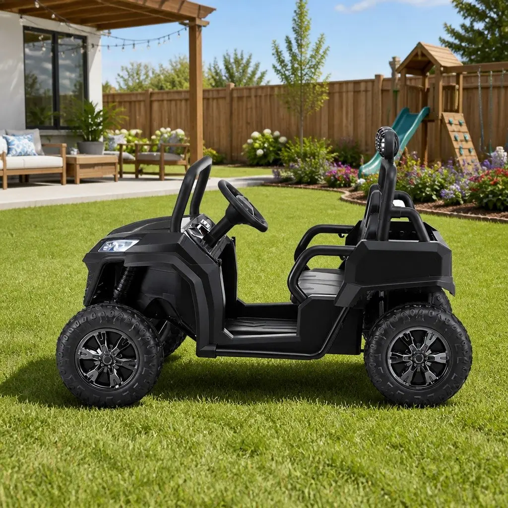 Kids Ride On Car Electric Toy Lacquer Black 120cm x 71cm x 79cm